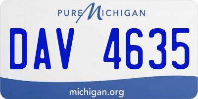 MI license plate DAV4635