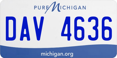 MI license plate DAV4636
