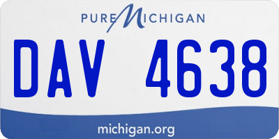 MI license plate DAV4638