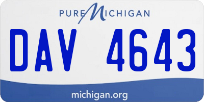 MI license plate DAV4643