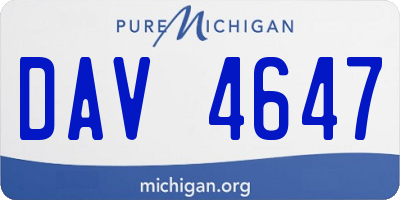 MI license plate DAV4647