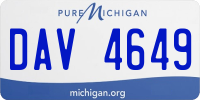 MI license plate DAV4649