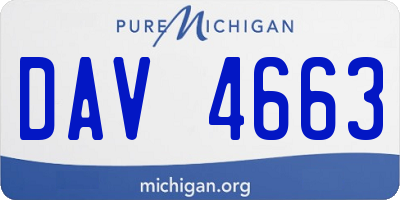 MI license plate DAV4663
