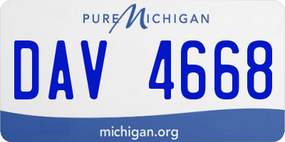 MI license plate DAV4668