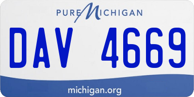 MI license plate DAV4669