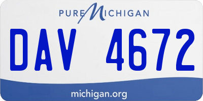 MI license plate DAV4672