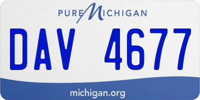 MI license plate DAV4677