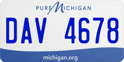 MI license plate DAV4678