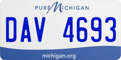 MI license plate DAV4693