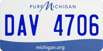 MI license plate DAV4706