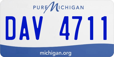 MI license plate DAV4711