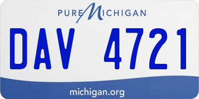 MI license plate DAV4721