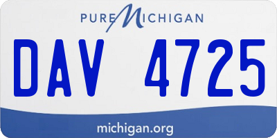 MI license plate DAV4725