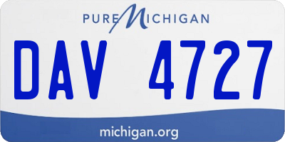 MI license plate DAV4727