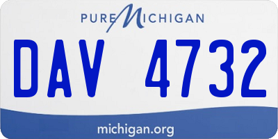 MI license plate DAV4732
