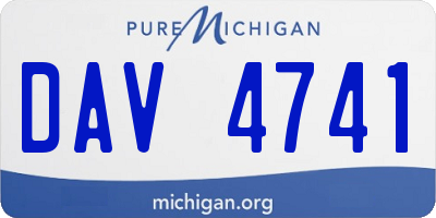 MI license plate DAV4741