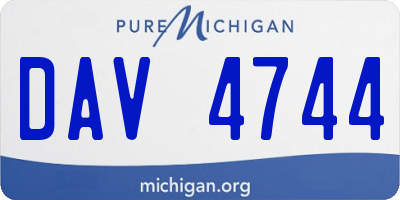 MI license plate DAV4744