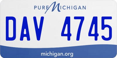 MI license plate DAV4745