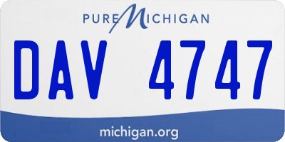 MI license plate DAV4747