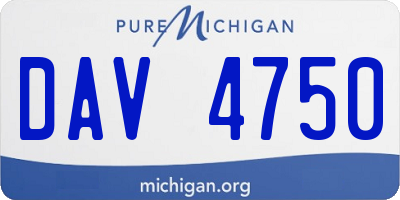 MI license plate DAV4750