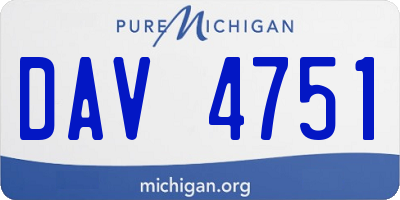 MI license plate DAV4751