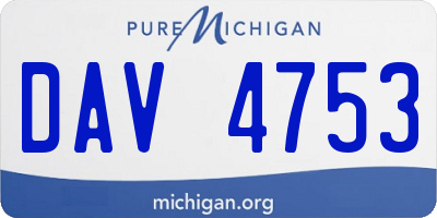 MI license plate DAV4753