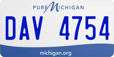 MI license plate DAV4754