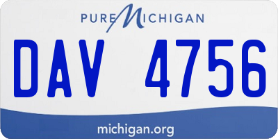 MI license plate DAV4756