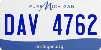 MI license plate DAV4762