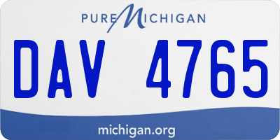 MI license plate DAV4765