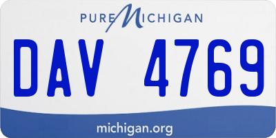 MI license plate DAV4769