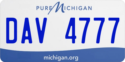 MI license plate DAV4777
