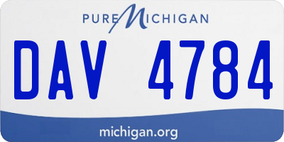 MI license plate DAV4784