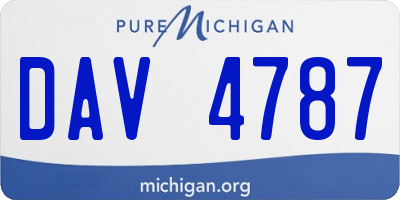 MI license plate DAV4787