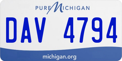 MI license plate DAV4794