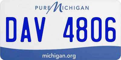MI license plate DAV4806
