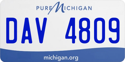 MI license plate DAV4809