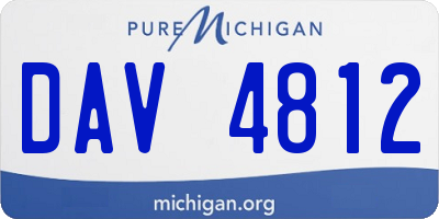MI license plate DAV4812
