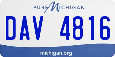 MI license plate DAV4816