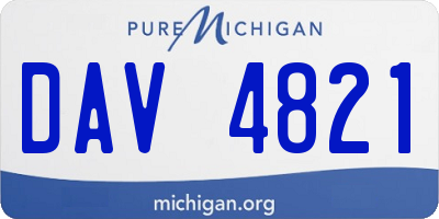 MI license plate DAV4821