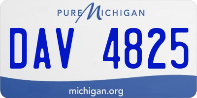MI license plate DAV4825