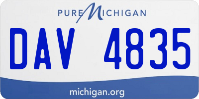 MI license plate DAV4835