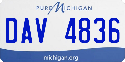 MI license plate DAV4836