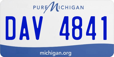 MI license plate DAV4841