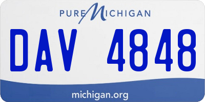 MI license plate DAV4848