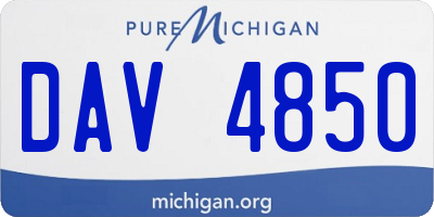 MI license plate DAV4850