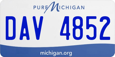 MI license plate DAV4852