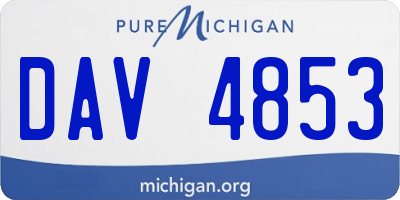 MI license plate DAV4853