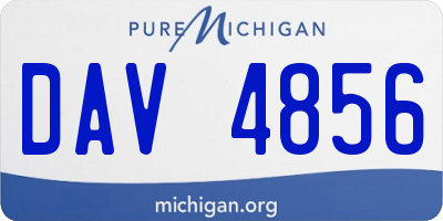 MI license plate DAV4856