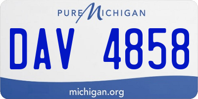 MI license plate DAV4858